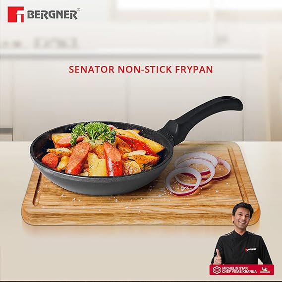 Senator Die-Cast Non-Stick Frypan, 24cm, 1.75 Litres, Black (Aluminium) BGIN-2566