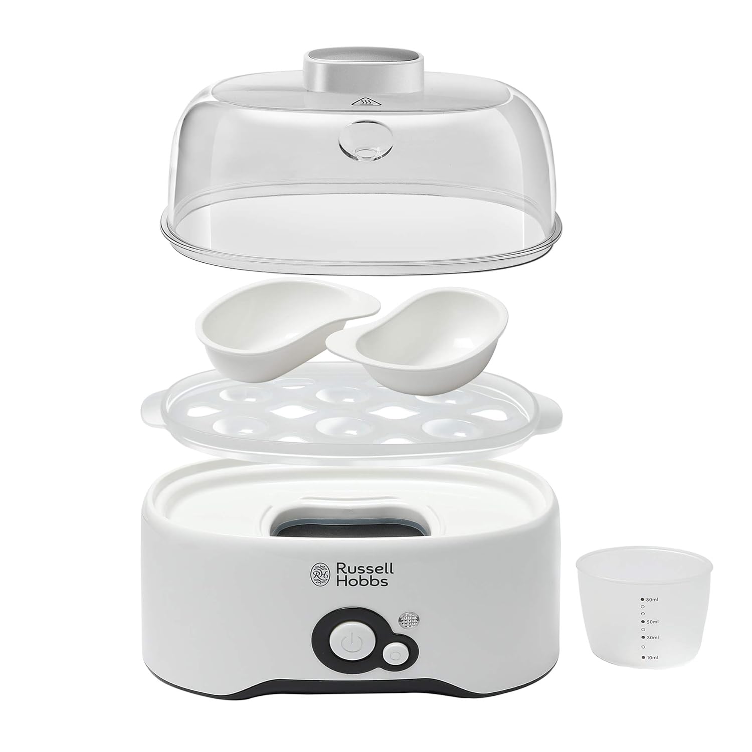 REG300-300 Watts Fully Automatic Egg Cooker with Egg Cooking Rack, 2 Poaching Pans and Measuring Cup