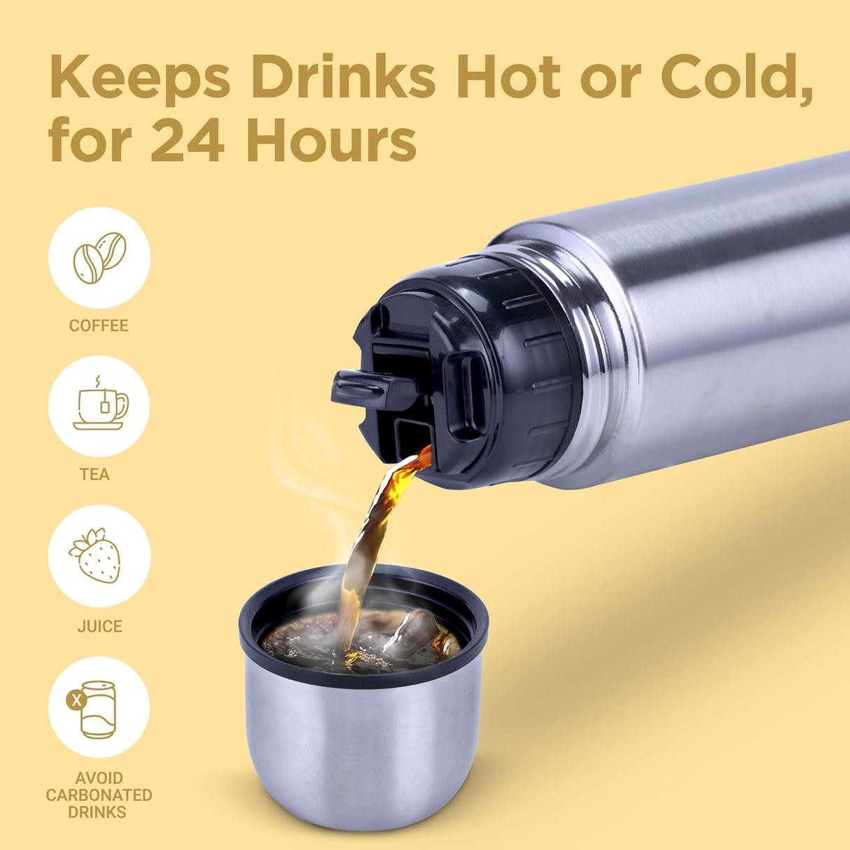 Flip Lid 350 Thermosteel Water Bottle 350 ml, 24 Hr Hot and Cold I Leak Proof Lid with Jacket, ISI Certified I Vacuum Insulated I for Office, Gym, School I Silver