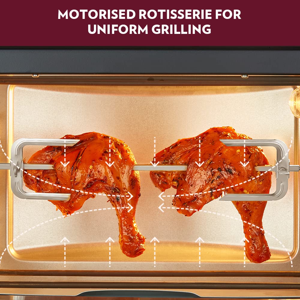 Borosil Prima 24L Oven Toaster Griller (OTG) Motorized Rotisserie