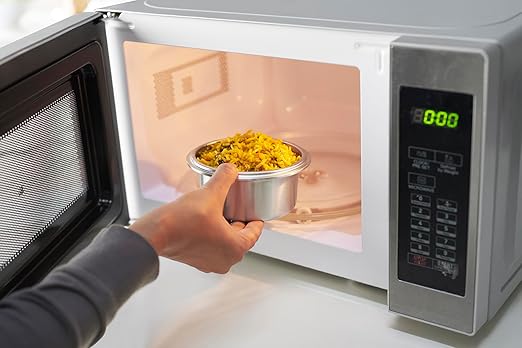 Celltone Microwavable 304 Stainless Steel Food Container with Carry Bag Leak-Proof, Fridge-to-Oven, Microwave Safe, Portable Lunch Boxes for Office, School & College (Set of 2 (400 ml x 2)