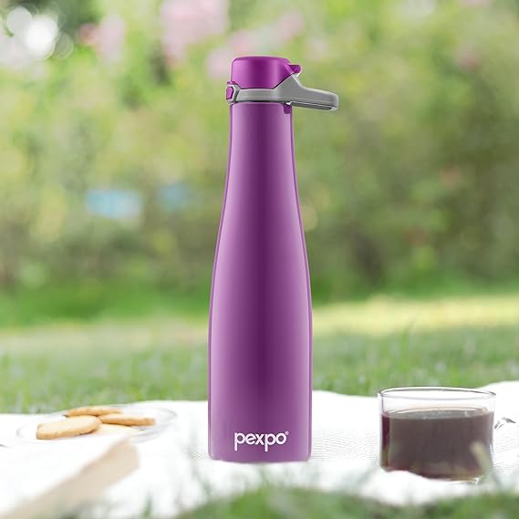 Pexpo Mayo 700 Hot & Cold Stainless Steel Thermosteel Insulated Flask, 600ml, Purple | Durable | Leak-Proof | Eco-Friendly | BPA Free | Office | School |Gym