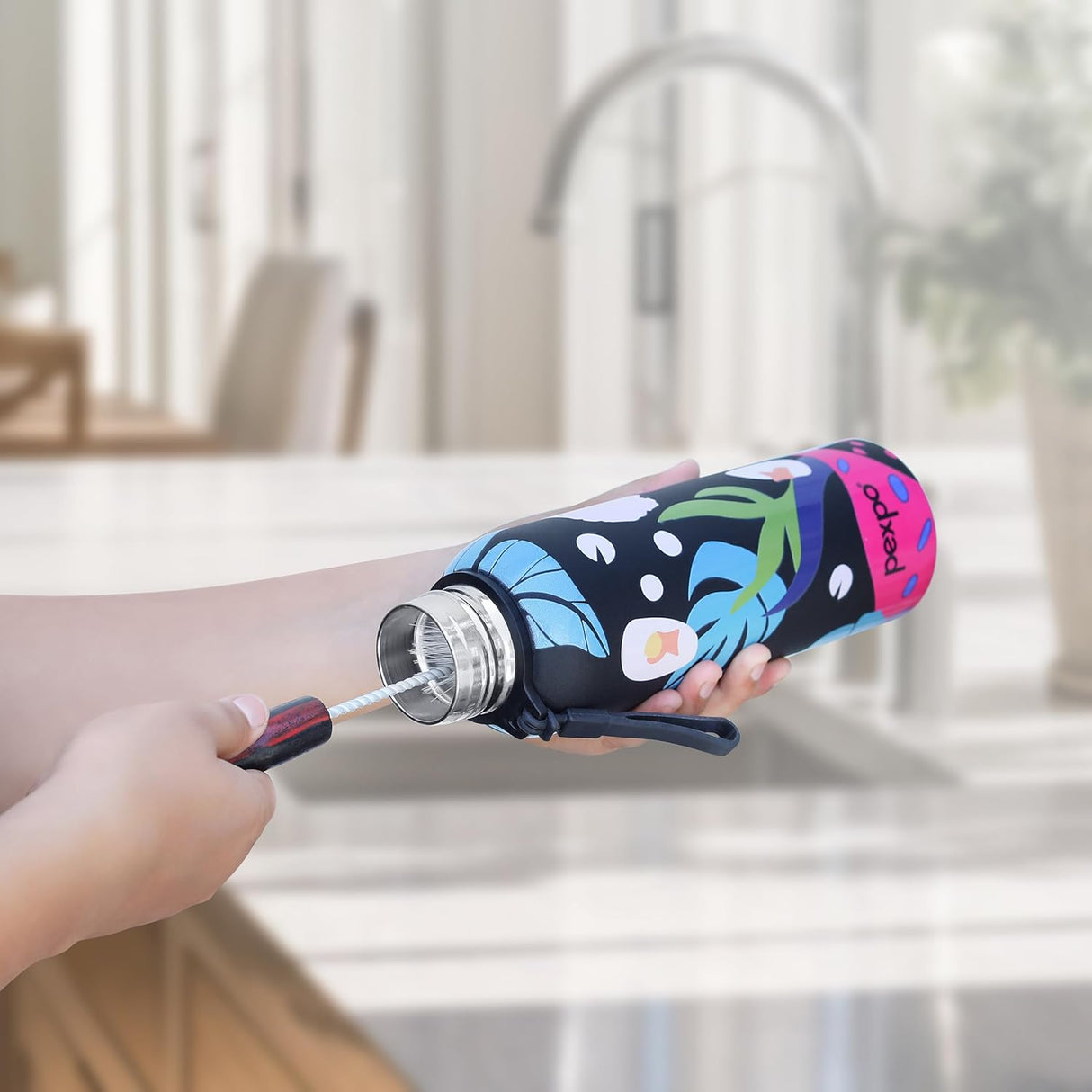 Bravo Thermoflask 700ml Knight Black Leaf Design – ISI Certified Hot & Cold Stainless Steel Water Bottle