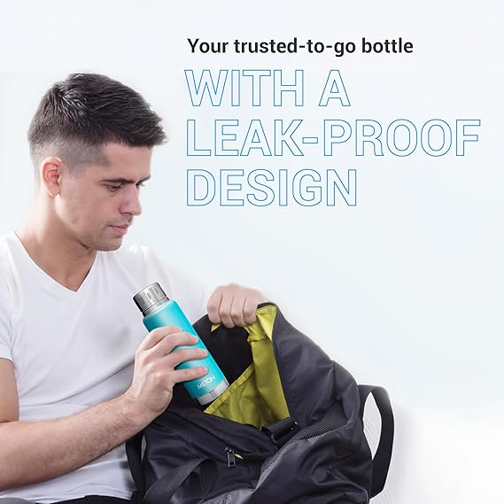 Milton Elfin 160 Thermosteel Water Bottle 160 ml, 24 Hr Hot and Cold I Leak Proof Lid, ISI Certified I Vacuum Insulated I for Office, Gym, School I Light Blue