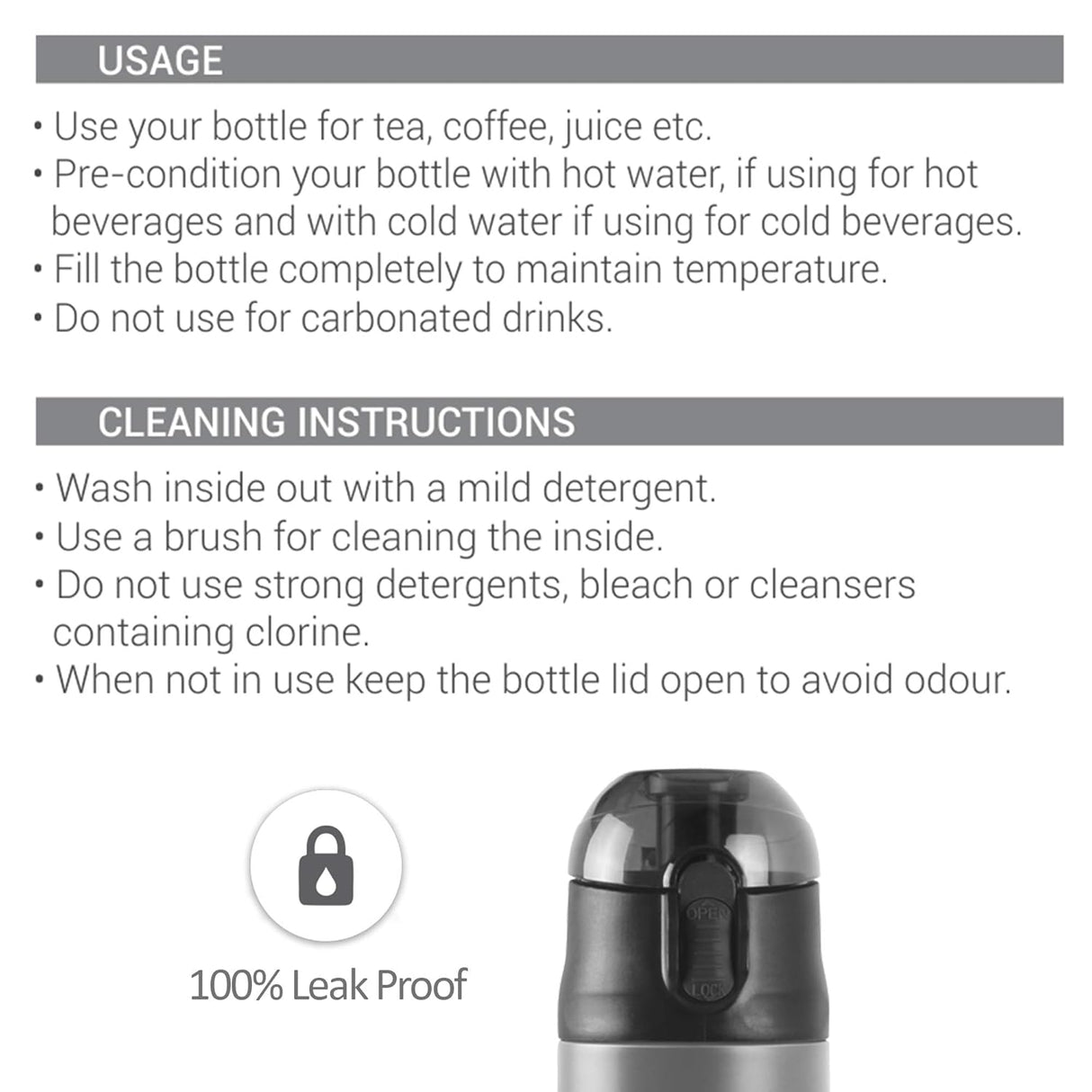 New Crown 400 Thermosteel Water Bottle 350 ml with One Touch Safety Lock, 24 Hours Hot and Cold, Leak Proof Lid, ISI Certified I Vacuum Insulated I for Office, Gym, School