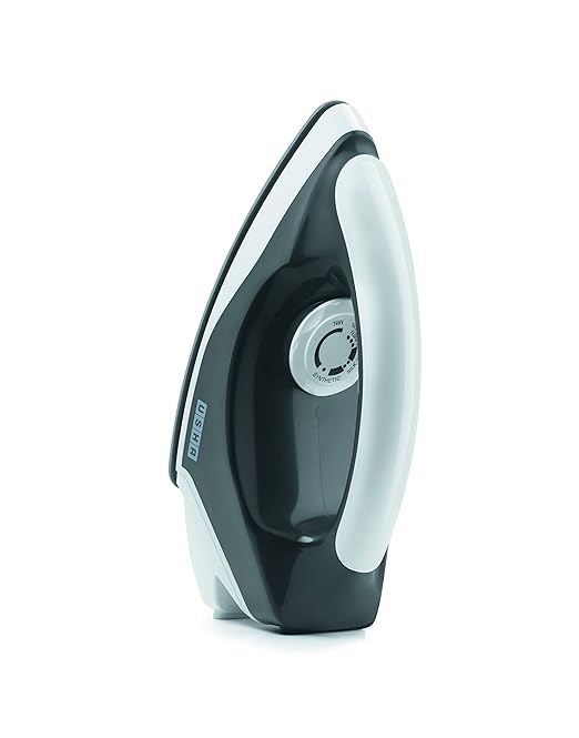 Usha Aurora 1000Watt Dry Iron with Innovative Tail Light Indicator | Single Coat Black Non Stick Soleplate for Longer Durability | Overheat Safety Shutoff