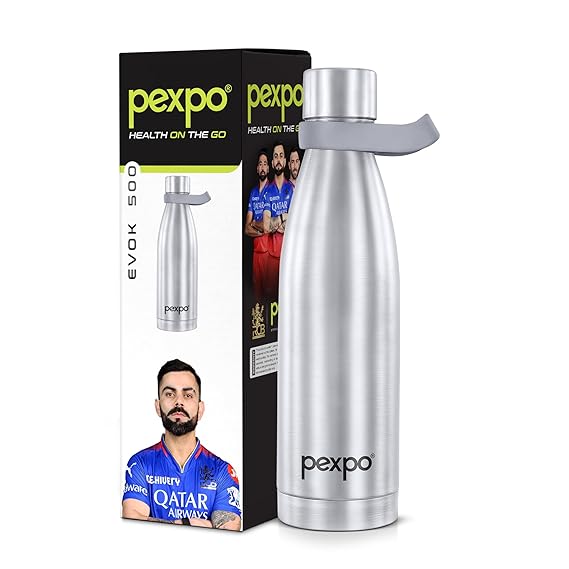 Pexpo Amaze 1000 ISI Certified Water Bottles Stainless Steel Vacuum Insulated Hot & Cold Flask - Pink & Green Ombre 940ml, Water Bottle Ideal for Home, Office, Gym, Outings, and School