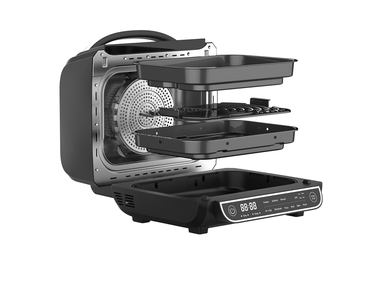 8-in-1 1700W 6L Digital Air Grill | Grill, Roast, Air Fry, Dehydrate, Broil, Bake, Pizza & Manual | Temp Control upto 230°C, Flip Alert