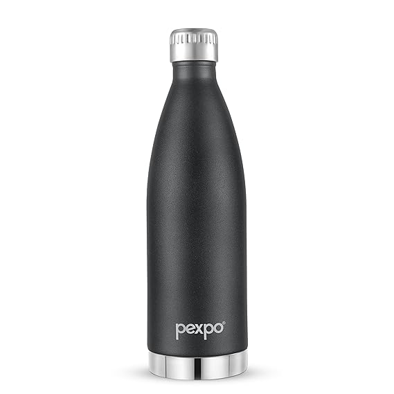 Pexpo Extreme Pro 850 Hot & Cold ISI Certified Flask|Stainless Steel Water Bottle - 830ml, Knight Black |Thermoflask| Adventure| Office| Workout| Home|Adults & Kids