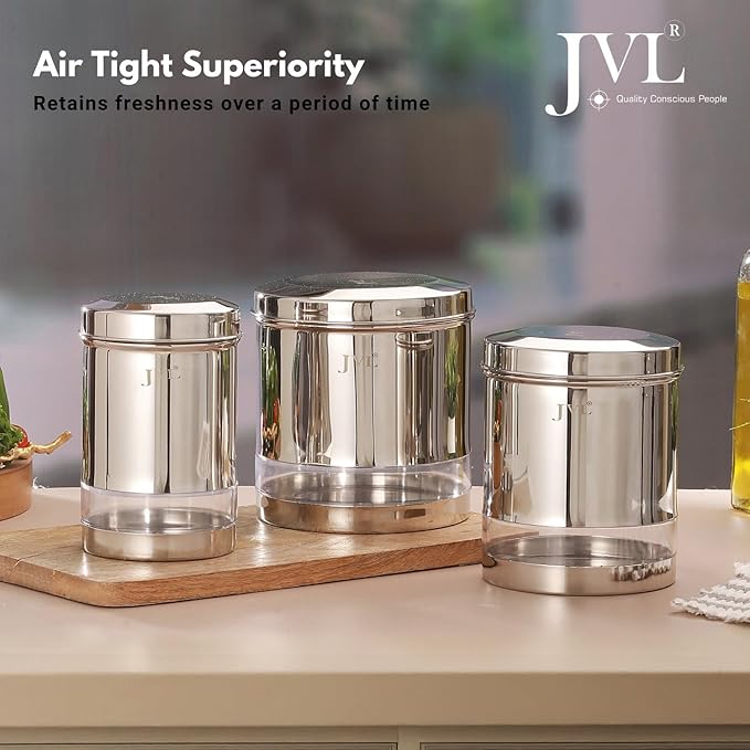 Classicware Stainless Steel  Trendy Window Canister with See-Through Window (1 Pc) 1L TC-1