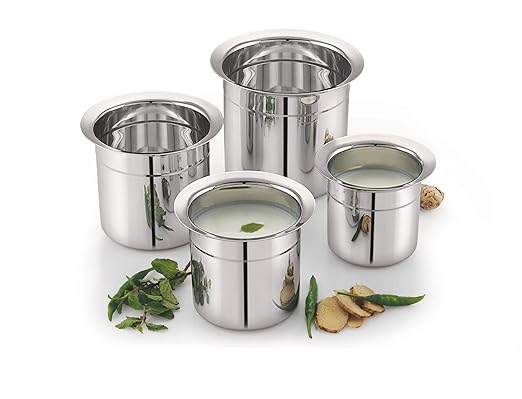 Mukti Stainless Steel Food Storage Jars & Containers|Dabba|Milk Pot, Lota, Gunj|Milky Mist|1350ml x 1pc