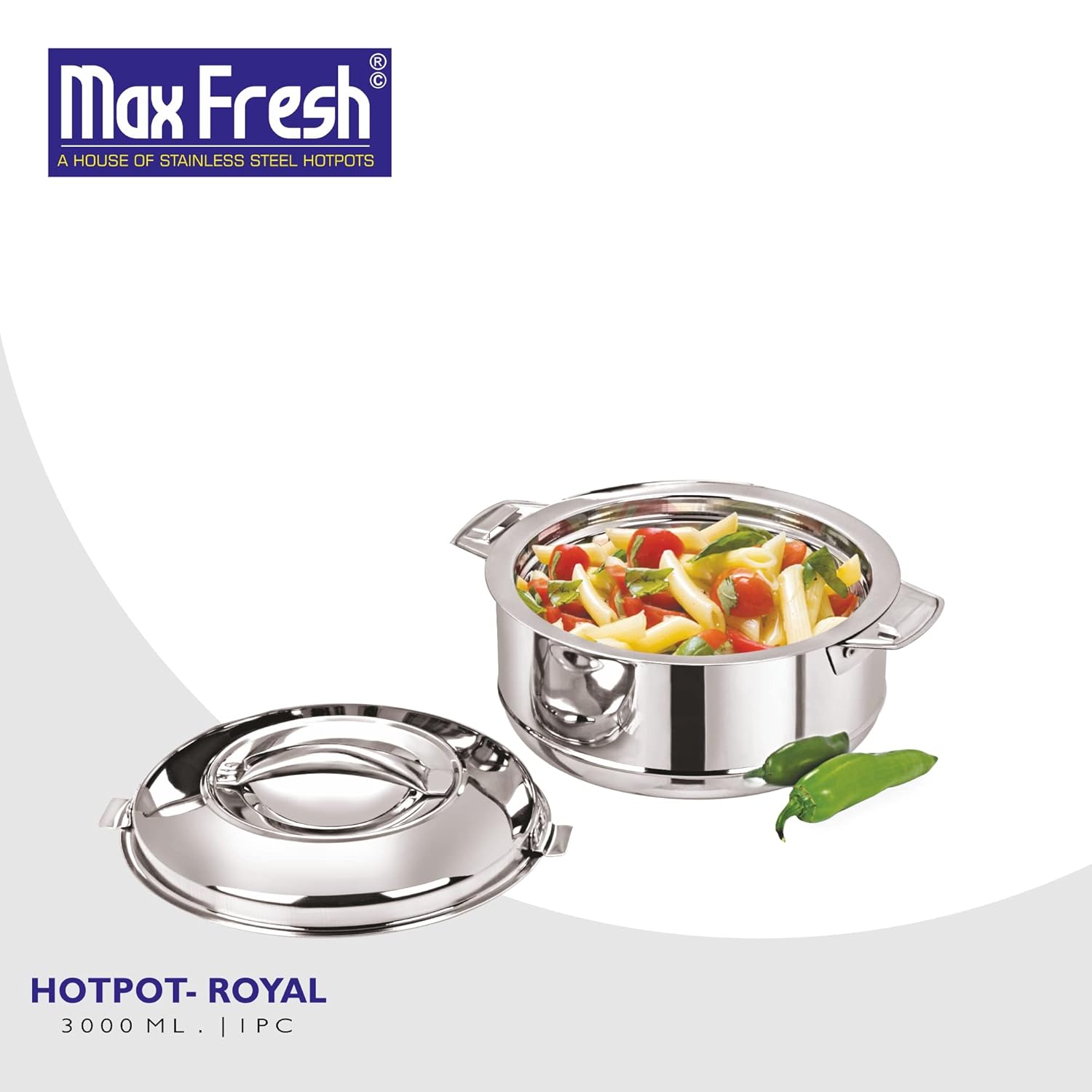 Royal Hotpot, Stainless Steel Solid Casserole,Insulated Hot Pot 5 Liter