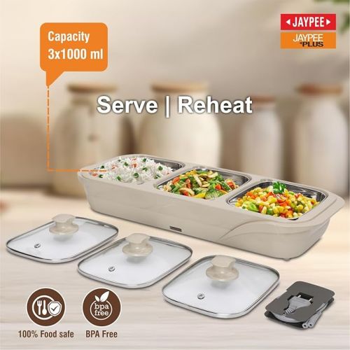 Jaypee plus E-3 ELECTRIC CASSEROLE Set 1000 ml Each capacity Beige
