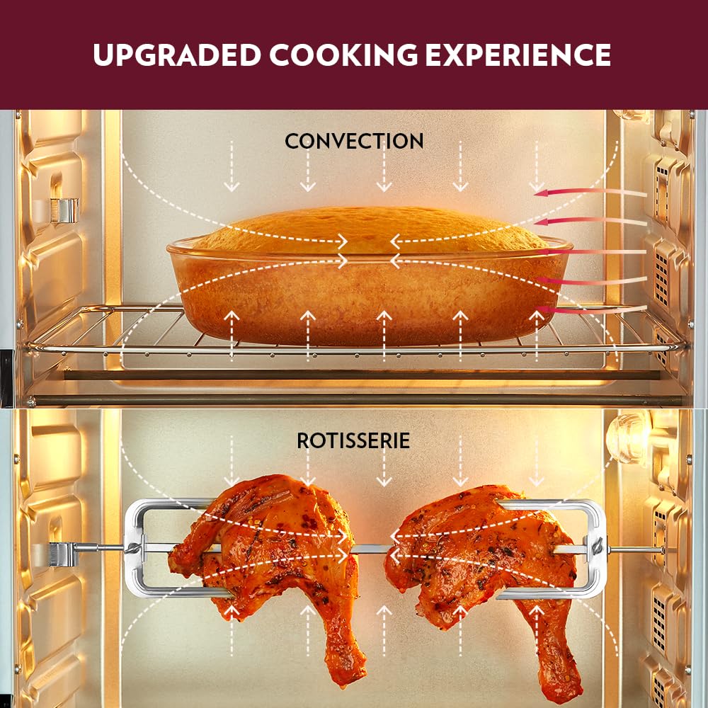 Borosil Digipro 38L Oven Toaster Griller (OTG) Motorized Rotisserie, Convection Heating