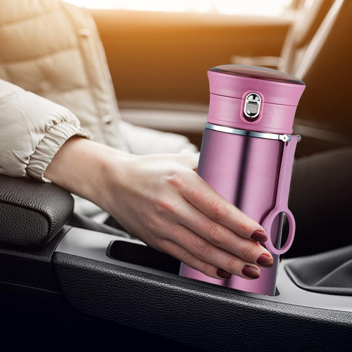 Travelease Purple Stainless Steel Hot & Cold Bottle – 420 mL (BT420PE102) | Leak-Proof Sipper Bottle for Travel & Daily Use