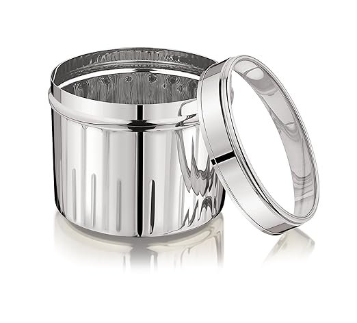 Mukti Stainless Steel Food Storage Jars & Containers|Snacks Dabba|Nasta Box Crystaline See Through Lid|1600ml x 1pc