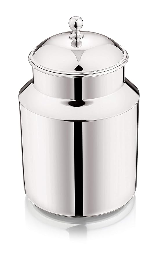 Mukti Stainless Steel Food Storage Jars & Containers|Dabba|Milk, Oil Can|Swiss Can Without Handle|1750ml x 1pc
