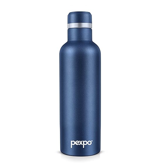 Pexpo Stainless Steel Hot and Cold Vacuum Insulated ISI Certified Flask, 500ml, Denim Blue, Set of 1, | Double Wall Flask | BPA Free | Office | School | Home | Hiking | Gym