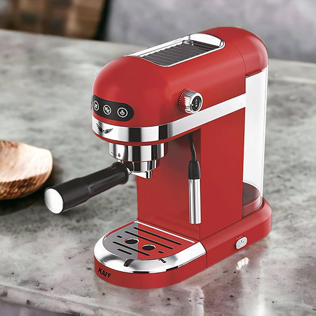 FONTANA RED Coffee Machine | 19-Bar High Pressure | 1350W | Touch Control | Hot Milk & Steam Function | Free Standing