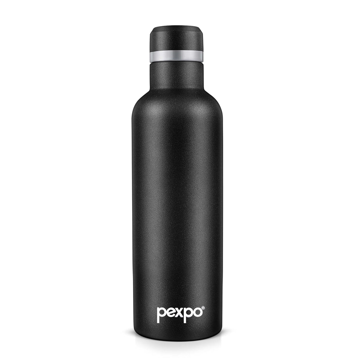 Pexpo Stainless Steel Hot and Cold Vacuum Insulated ISI Certified Flask,750ml,Black, | Double Wall Flask | BPA Free | Office | School | Home | Hiking | Gym