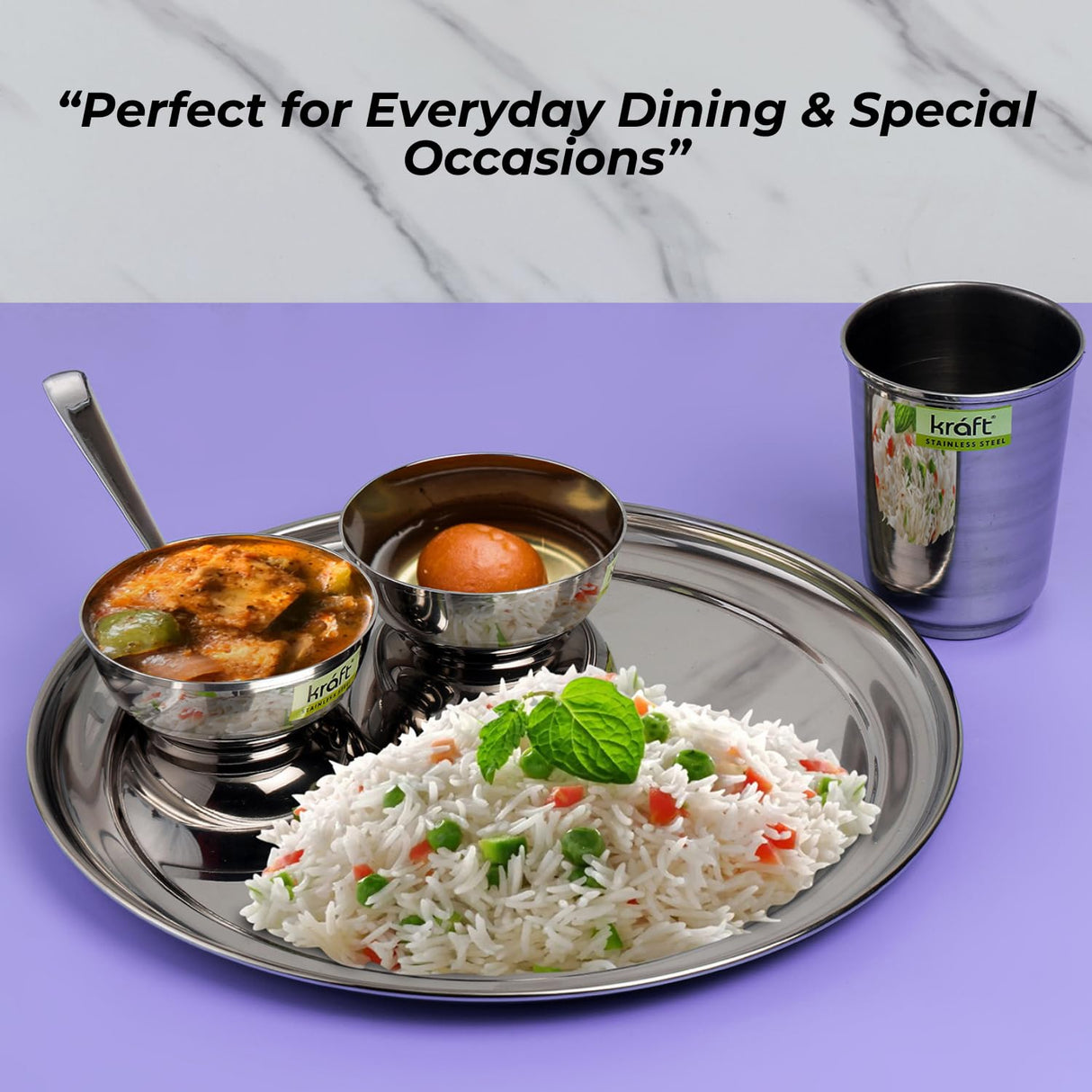 Princess Classic Stainless Steel Thali Dinner Set – 5-Piece