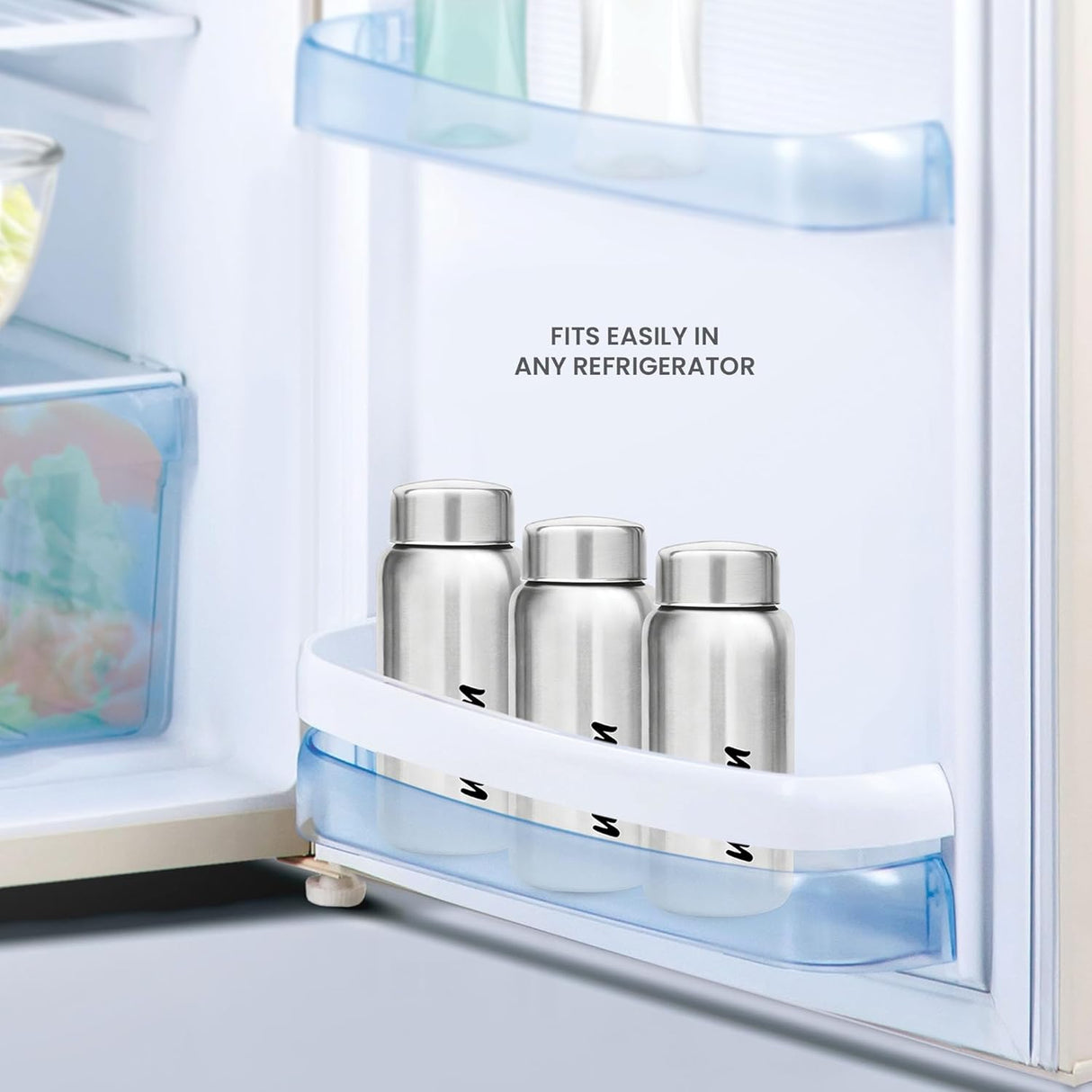 Aqua 1000 Stainless Steel Water Bottle 950 ml, Single Walled, ISI Certified I Leak Proof Lid, Rust Proof I For School, Office, Gym I Silver