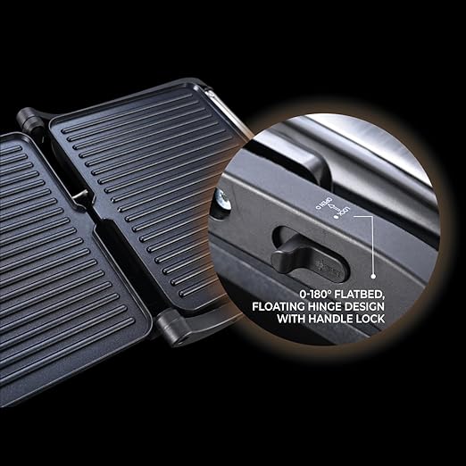 Usha iChef Sandwich Grill | 2000 Watt| Large 4 Slice Flat Bread Griller | 0-180° Flat Bed | Temperature and Timer Control | Auto Shut-off after Pre-Set time