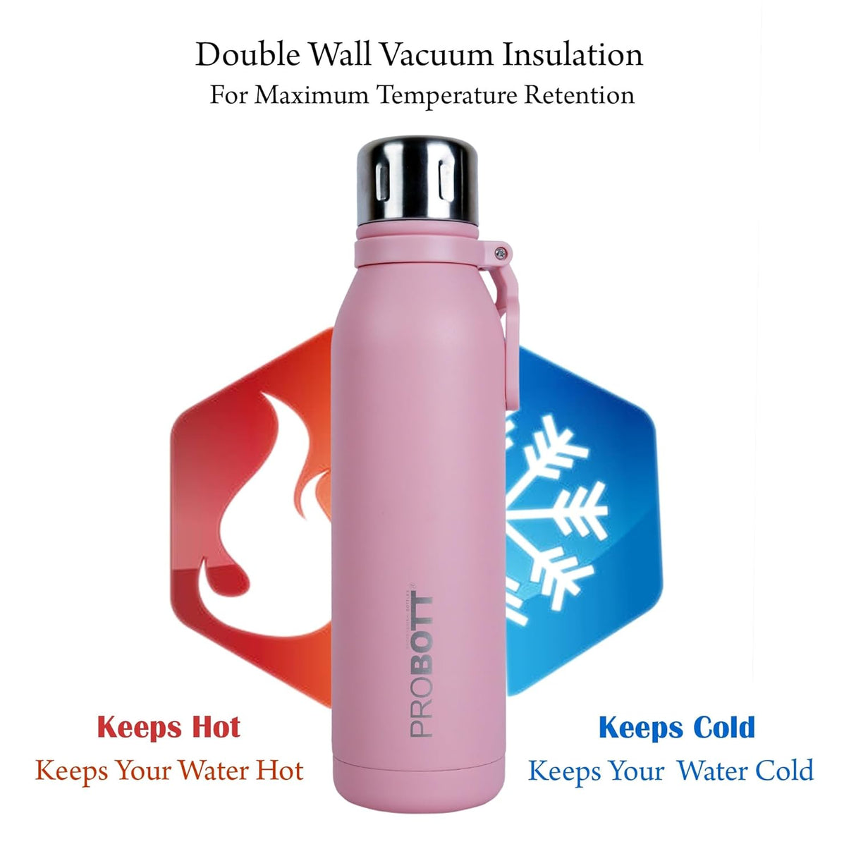 Bolt 700ml Thermos Flask Bottles (Pack of 2), Stainless Steel Vacuum Insulated | Screw Cap with Cup | Leak-Proof | Hot & Cold | PB 700-06