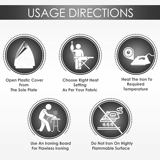 Usha 3302 1100-Watt Lightweight Dry Iron (White)