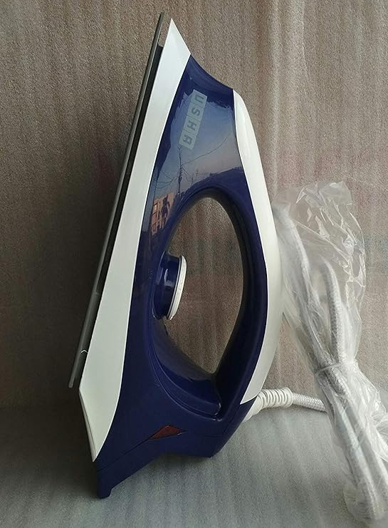 Usha 3702 1000Watt Dry Iron with Shock Proof Plastic Body | Single Coat Grey Non Stick Soleplate for Longer Durability |Overheat Safety Shutoff | 360° Swivel Cord