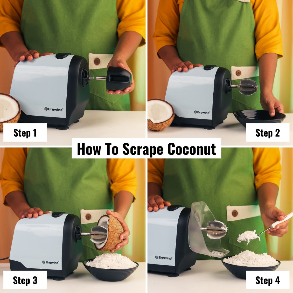 Coconut Scraper & Citrus Press 2-in-1