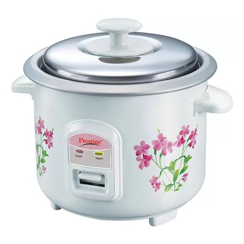 Delight PRWO Electric Rice Cooker (White) | 0.6 Litre Capacity | Stainless Steel Lid | Double Wall | Detachable Power Cord