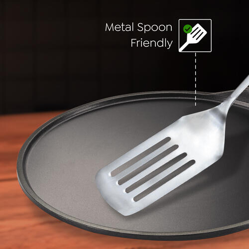 Omega Die-Cast Plus Aluminium Non-Stick Tawa, 31 cm, Induction Base – 30530