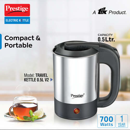 Electric Travel Kettle 0.5L V2 | Concealed Element | Automatic Cut-Off | Easy Lock Mechanism