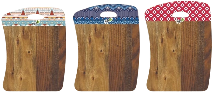 Curvy Acacia Wood Chopping Board / Serving Platter - 370mm