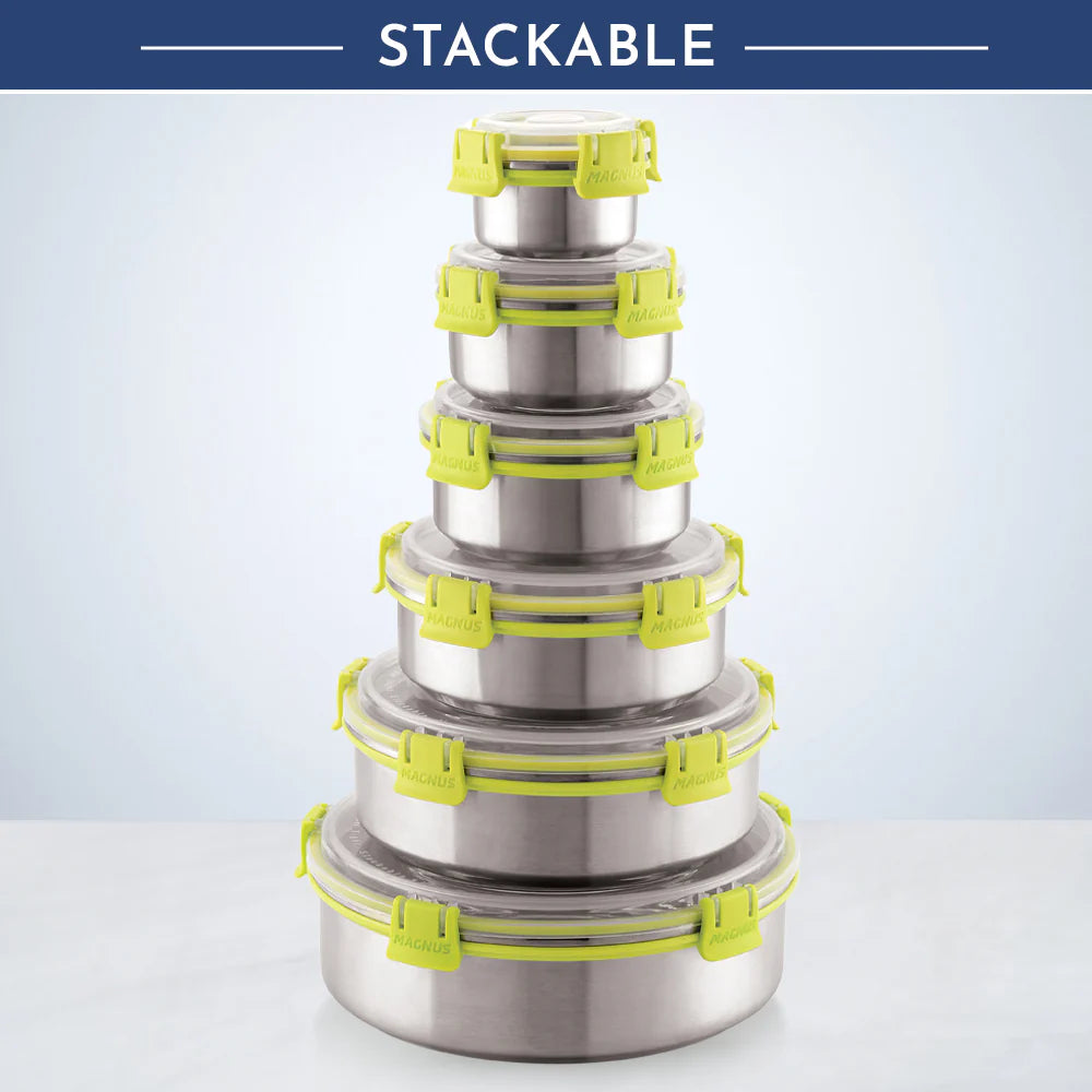 KLIP LOCK Stainless Steel Airtight Leakproof Storage Container – 300ML – Ideal Lunch Box for Office Men, Women & Kids, Durable Klip Lock Design