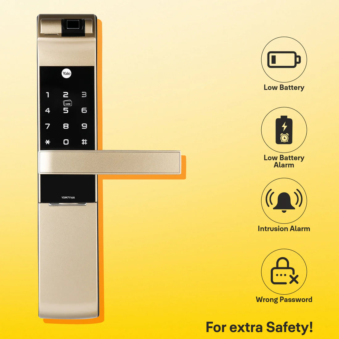 YDM 7116A Smart Lock (Champagne Gold)