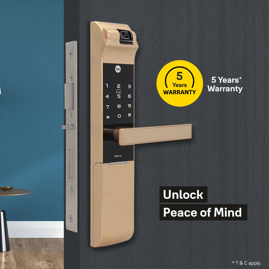 YDM 7116A Smart Lock (Champagne Gold)
