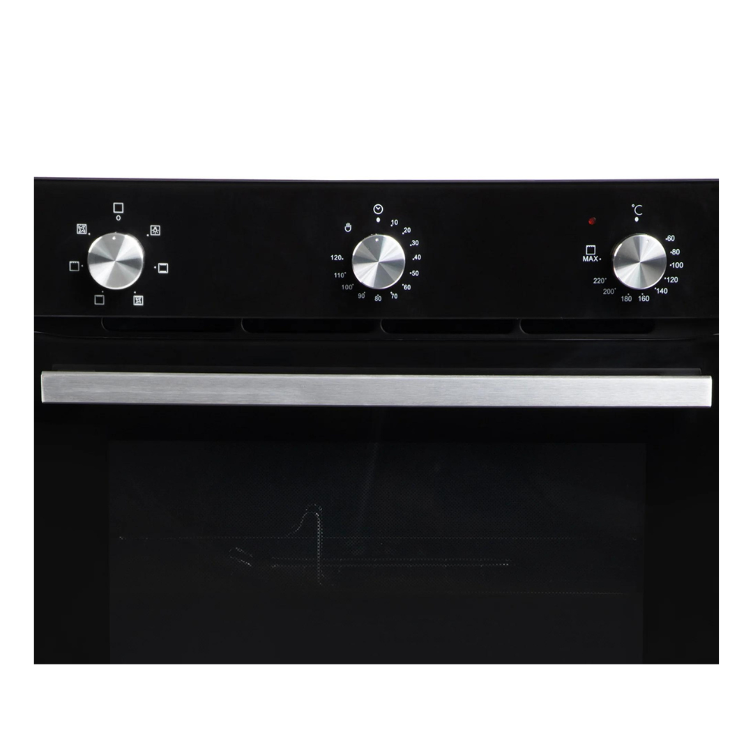 FBIO 80L 6F BK Black Glass Built in Oven