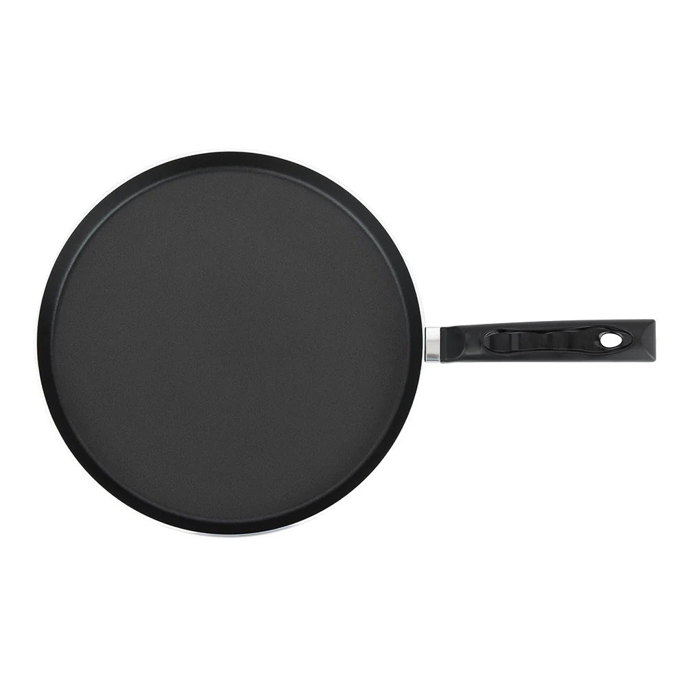 Nutrihealth 26 cm Non-Stick Aluminium Flat Griddle with Extra Thick Base, Silver Ion Coating, PFOA-Free, Non-Induction – NHFG26XT