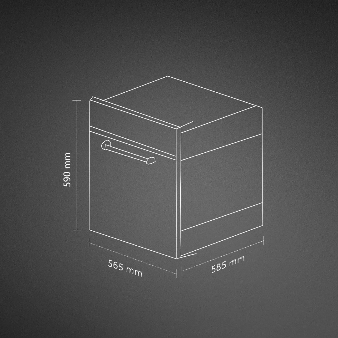 KAFF OV 80 ML 7 | 60cm ELECTRIC OVEN | Extra Large Cavity | Full Black Finish |  Built In Ovens