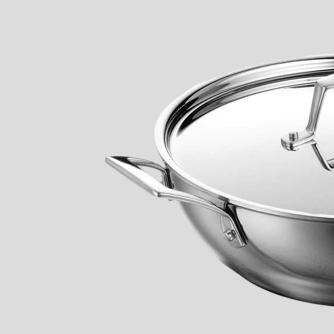 Tramontina Aeion 26cm Triply Kadai with SS Lid