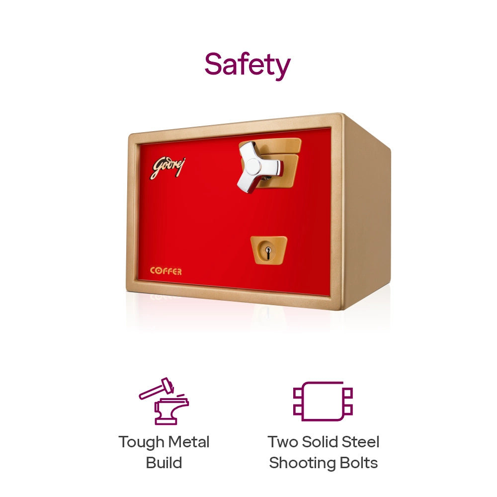 Premium Coffer V1 Red Home Locker with Key Lock