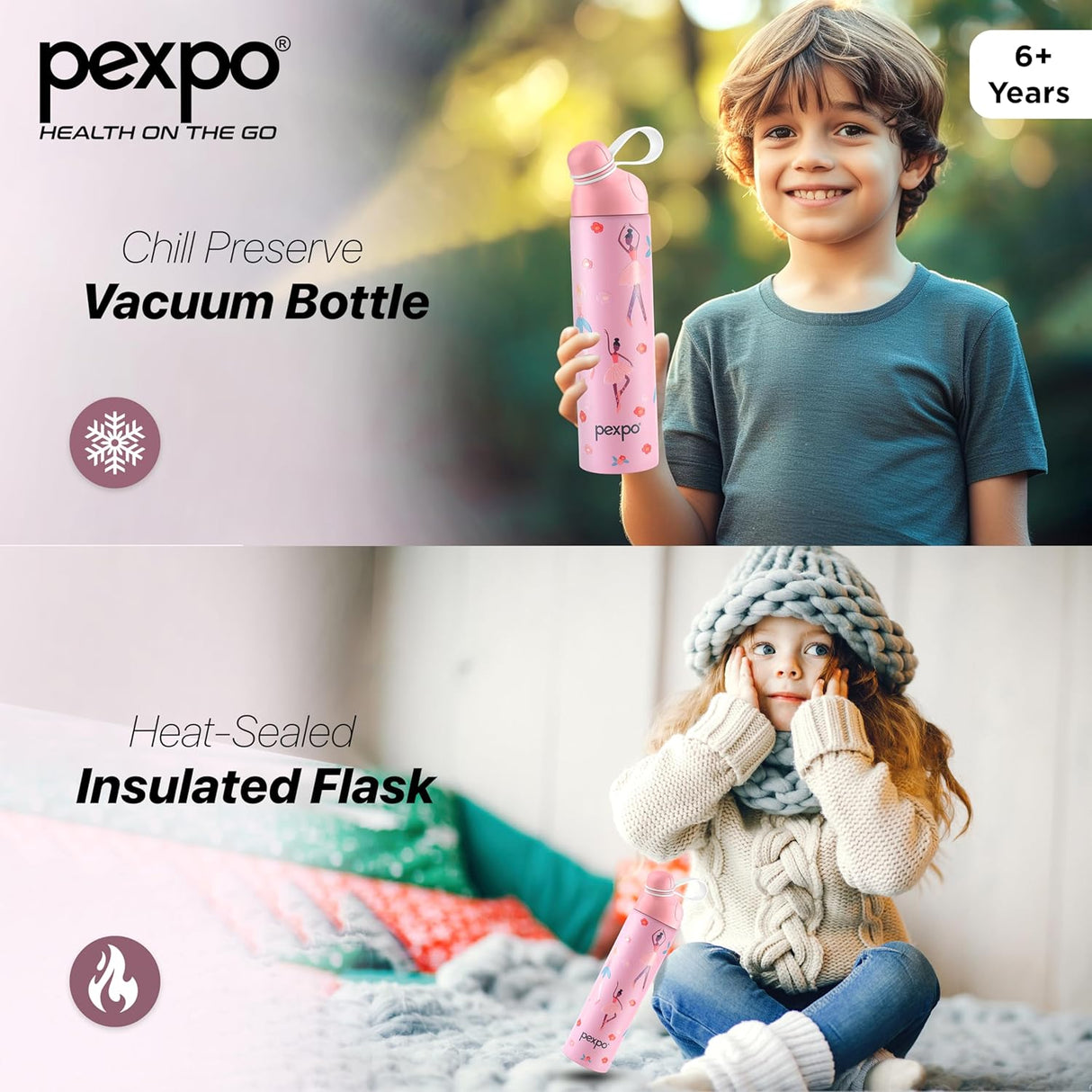 Pico 500 Cute Sipper 470ml Dancing UV Printed Design – Hot & Cold Stainless Steel Kids Water Bottle, Vacuum Insulated, Leak Proof, RCB Edition