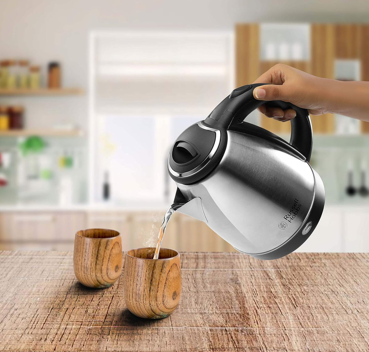 Automatic Stainless Steel Electric Kettle Dome1818 1500 Watt - 1.8 litre with  (Silver), 1.8 Liter, 1500 Watt