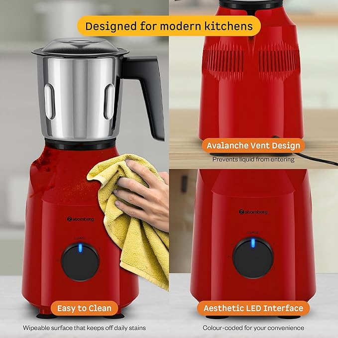 Xiana 750 Watt Mixer Grinder (Fiery Red)