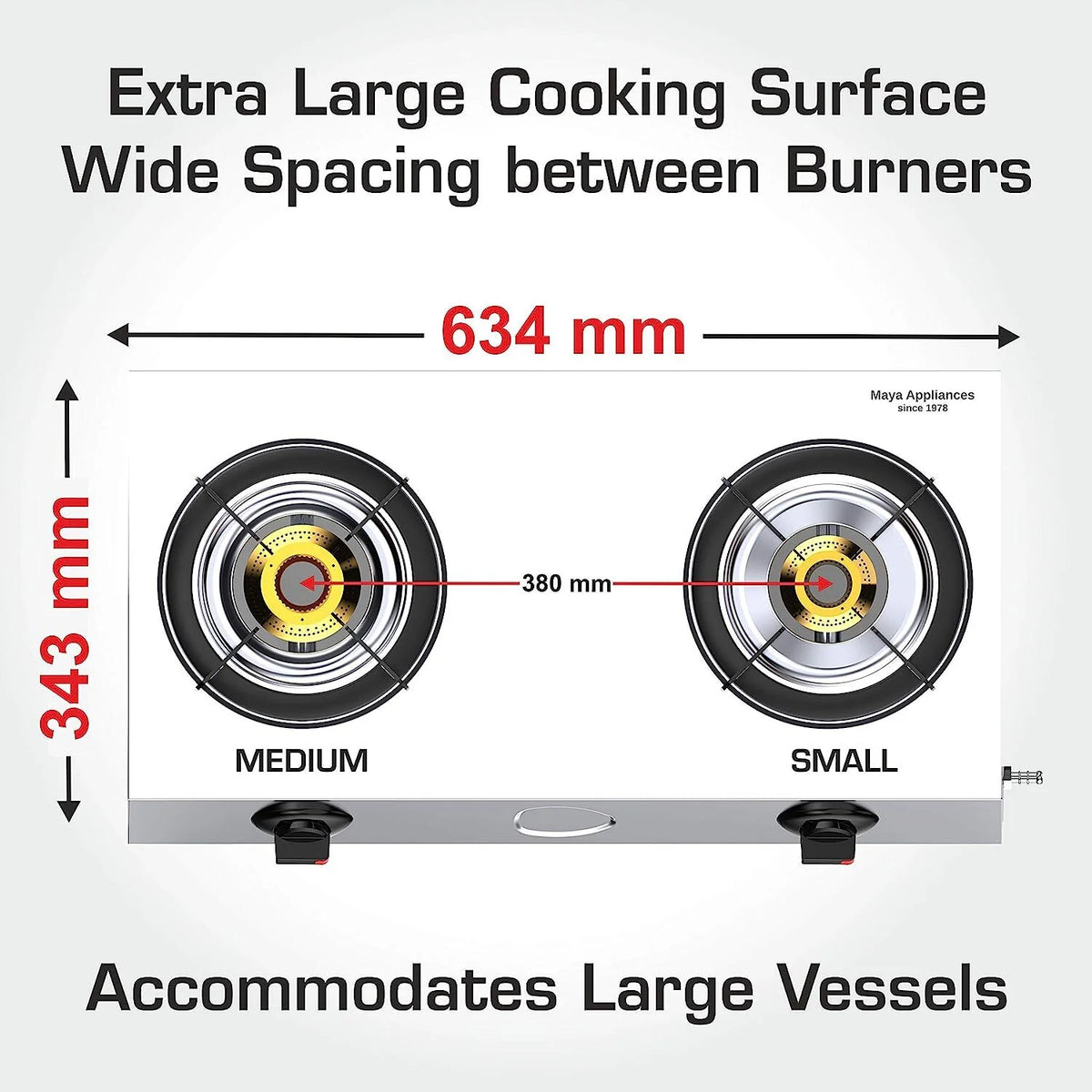 VIDIEM VECTOR NERO 2 BURNER GAS STOVE