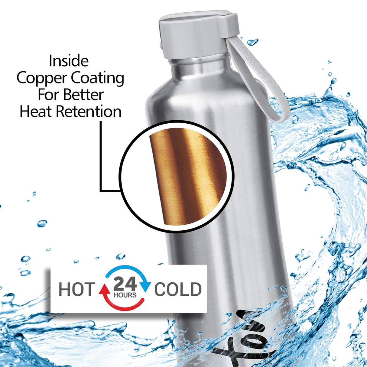 New Tiara 600 Thermosteel 24 Hours Hot & Cold Water Bottle, 490 ml