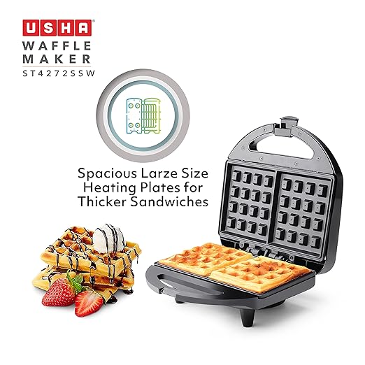 Usha 750 W ST4272 SSW Non-Stick Food Grade Material Waffle Maker (Stainless Steel)