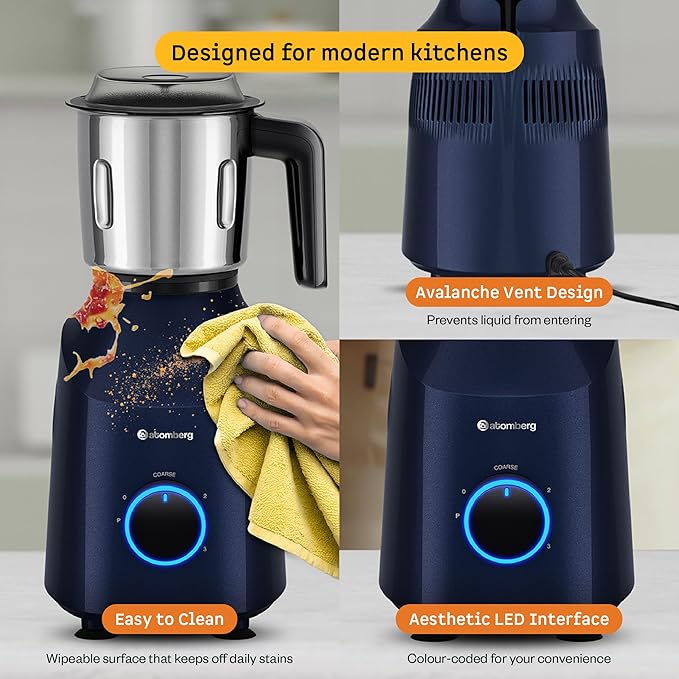 Yulia 750 Watt Mixer Grinder (Ritz Blue)